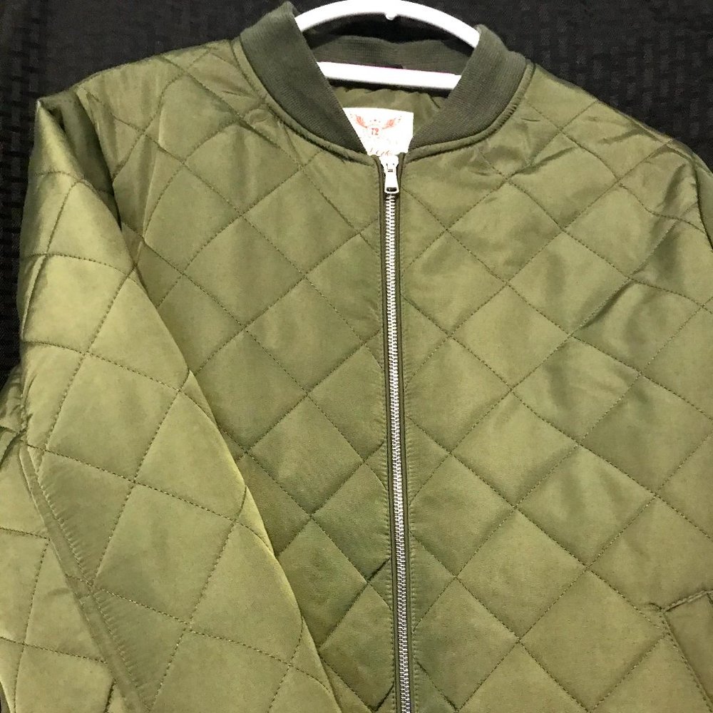 Faded glory army green bomber jacket